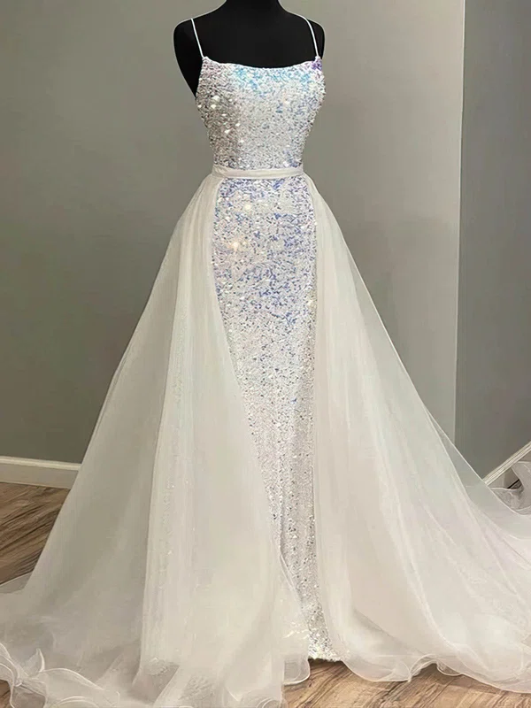 Ball Gown Scoop Neck Sparkly Sequin Tulle Prom Dresses #UKM020114346