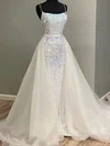 Ball Gown Scoop Neck Sparkly Sequin Tulle Prom Dresses #UKM020114346