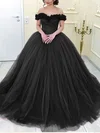 Ball Gown/Princess Off-the-shoulder Tulle Sweep Train Prom Dresses #UKM020114712