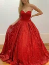 Ball Gown Sweetheart Glitter Sweep Train Prom Dresses #UKM020115081