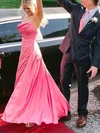 A-line Cowl Neck Silk-like Satin Floor-length Prom Dresses #UKM020115251