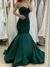 Trumpet/Mermaid Sweetheart Satin Sweep Train Prom Dresses #UKM020115564