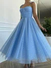 A-line Sweetheart Tulle Ankle-length Short Prom Dresses #UKM020020108936