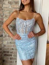 Sheath/Column V-neck Lace Short/Mini Short Prom Dresses #UKM020020110820