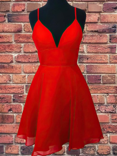 A-line V-neck Chiffon Short/Mini Short Prom Dresses #UKM020020110057