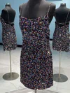 Sheath/Column V-neck Sequined Short/Mini Short Prom Dresses #UKM020020110946