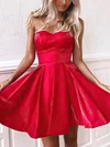 A-line Sweetheart Satin Short/Mini Short Prom Dresses #UKM020020109340