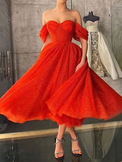 Orange short hot sale prom dresses