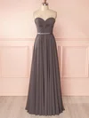 A-line Sweetheart Chiffon Floor-length Bridesmaid Dresses With Sashes / Ribbons #UKM01014439
