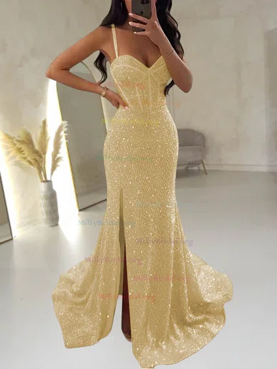 Sheath Column Sweetheart Black Sequin Prom Dress With Slit Sheath Column Sweetheart Black Sequin Prom Dress With Slit