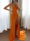 Fitted Sweetheart Satin Prom Dresses with Slit #UKM020115819