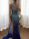 Sparkly Mermaid Tulle Prom Dresses with Beading #UKM020115830