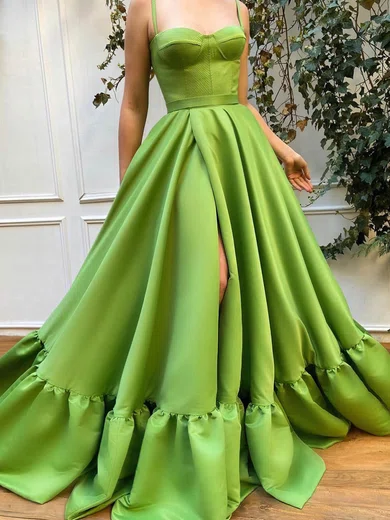 Ball Gown Sweetheart Satin Prom Dresses With Ruched #UKM020115863