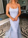 Mermaid Scoop Neck Backless Tulle Prom Dresses With Appliques #UKM020115933