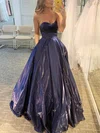 Ball Gown Sweetheart Satin Floor-length Prom Dresses With Pockets #UKM020115994