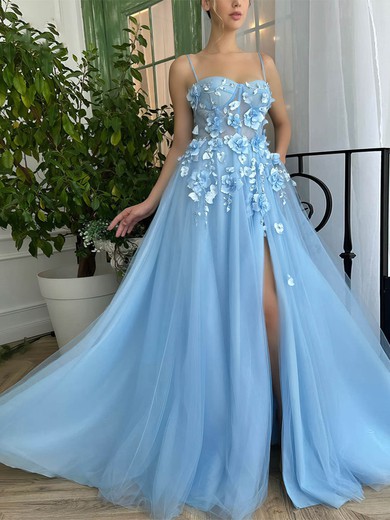 Ball Gown/Princess Floor-length Sweetheart Tulle Appliques Lace Prom Dresses #UKM020116107