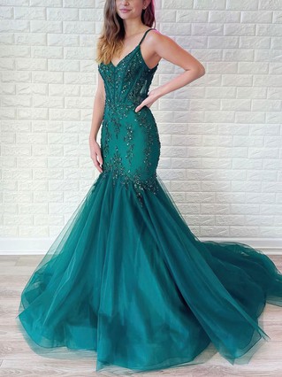 Mermaid style prom 2024 dress with train