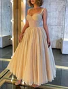 Ball Gown Sweetheart Glitter Ankle-length Prom Dresss #UKM020116216