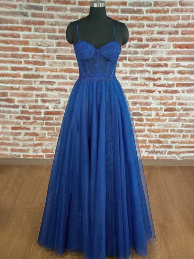 Ball Gown Sweetheart Glitter Tulle Floor-length Prom Dresses #UKM020116410