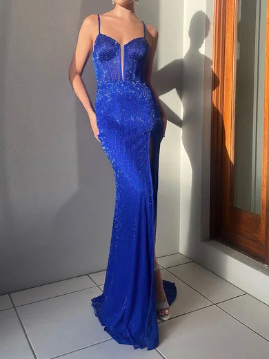 Sheath/Column V-neck Sparkly Sequin Prom Dresses #UKM020116521