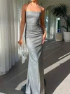 Sheath/Column Square Neck Glitter Prom Dresses #UKM020116531
