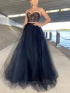Ball Gown Sweetheart Tulle Floor-length Prom Dresses With Lace #UKM020116546