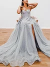 Ball Gown Sweetheart Glitter Sweep Train Appliques Lace Prom Dresses #UKM020116604