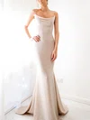 Trumpet/Mermaid Cowl Neck Shimmer Crepe Sweep Train Prom Dresses #UKM020116606
