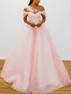 Ball Gown Off-the-shoulder Glitter Sweep Train Prom Dresses #UKM020116674