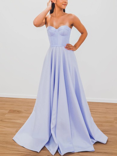 Ball Gown Sweetheart Satin Sweep Train Prom Dresses #UKM020116678