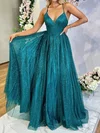 Ball Gown V-neck Tulle Prom Dresses With Ruched #UKM020116778