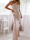 Sheath/Column One Shoulder Floor-length Evening Dresses PT020116927