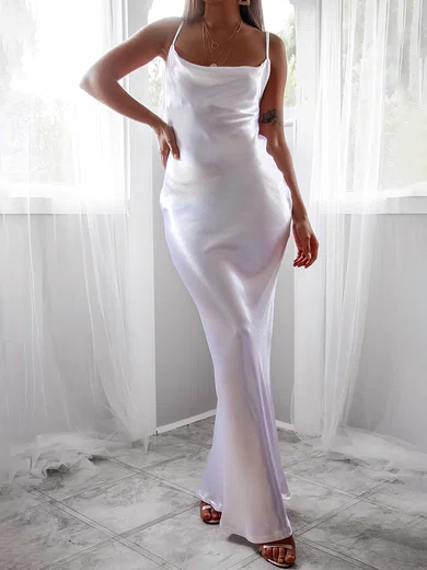Sheath/Column Cowl Neck Satin Floor-length Evening Dresses PT020117126