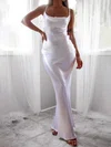 Sheath/Column Cowl Neck Satin Floor-length Bridesmaid Dress #UKM010020117126