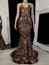 Trumpet/Mermaid V-neck Sweep Train Evening Dresses PT020117164