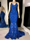 Trumpet/Mermaid V-neck Sweep Train Evening Dresses PT020117212
