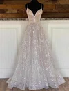 Ball Gown V-neck Sequined Sweep Train Prom Dresses #SALEUKM020108179