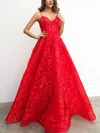 Ball Gown V-neck Lace Floor-length Prom Dresses #SALEUKM020116745