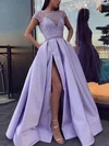 Ball Gown Scoop Neck Satin Floor-length Beading Prom Dresses #SALEUKM020106885