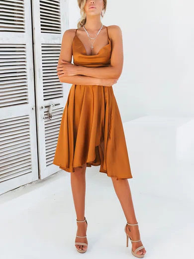 Rust satin clearance midi dress