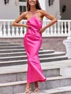 Pink Halter Satin Maxi Dress GT02023724