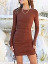 Long Sleeve Drawstring Side Bodycon Mini Dress GD02023723