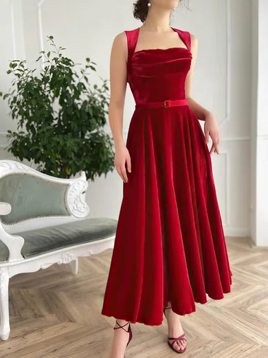 Burgundy velvet shop midi dress