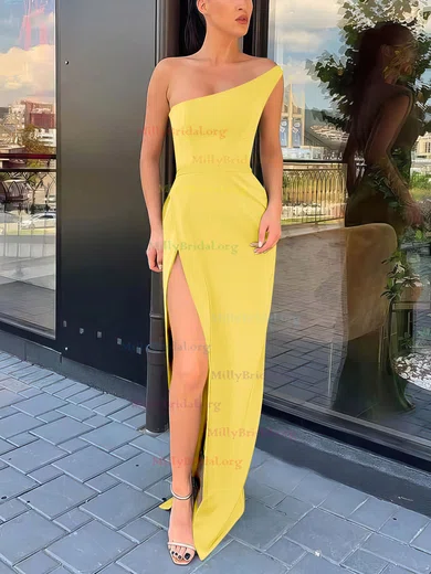 Yellow split hot sale maxi dress