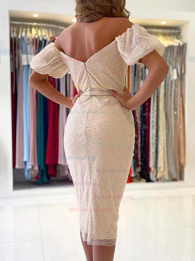 Off Shoulder Glitter Split Midi Dress MillyBridal