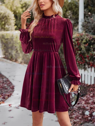 Ruffle shop velvet dress