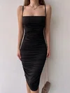 Black Ruched Bodycon Midi Dress PT02023988