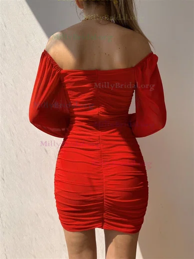 Long sleeve ruched outlet bodycon dress