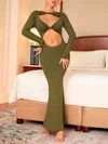 Cut Out Long Sleeve Bodycon Maxi Dress PT02024294