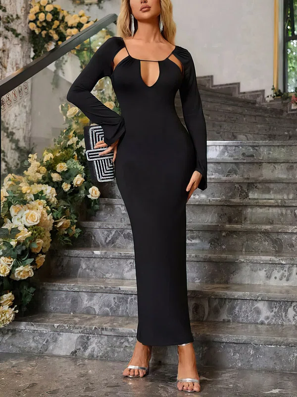 Black Cut Out Long Sleeve Bodycon Maxi Dress PT02024355